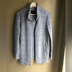 Banana Republic Women's Blue Wool Blend Full Zip Jacket Pockets Size: S